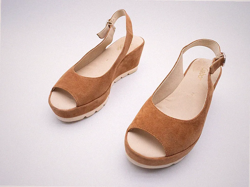 Gabor Damen Sandalette Sandale Keilsandalette Leder Braun Gr.38 EU Art. 38443-50