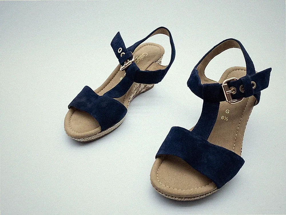 Gabor Damen Sandalette Sandale Pumps Leder blau Gr. 40 EU Art. 40848-30