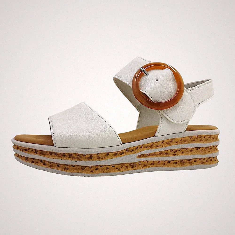 Gabor Damenschuhe Sandalen Hoch Sandalette Weiß Freizeit