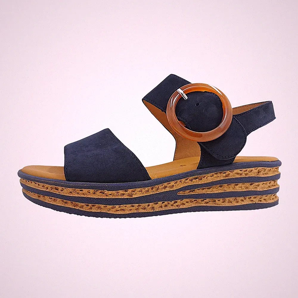 Gabor Damenschuhe Sandalen Keilabsatz Blau Freizeit