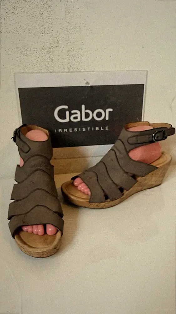 Gabor Heels Slipper Leder Sandalen Größe UK 8 EU 42