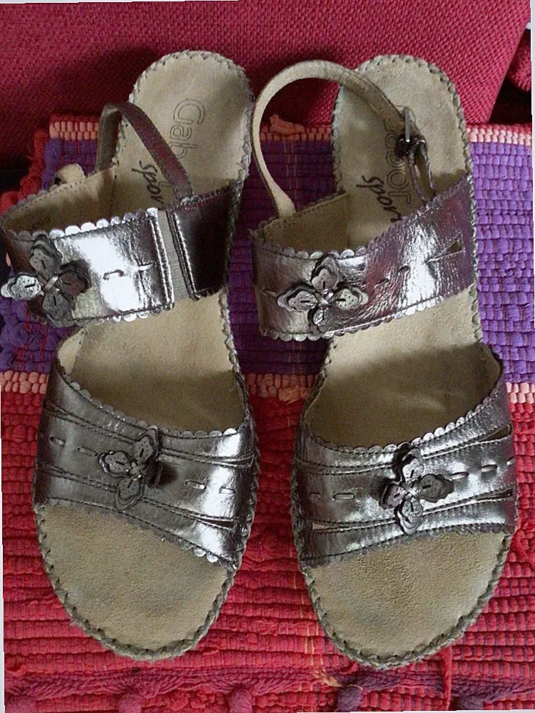 Gabor Keil Sandalen Sandaletten Keilabsatz Leder Sammler Gr. 42, Weite G