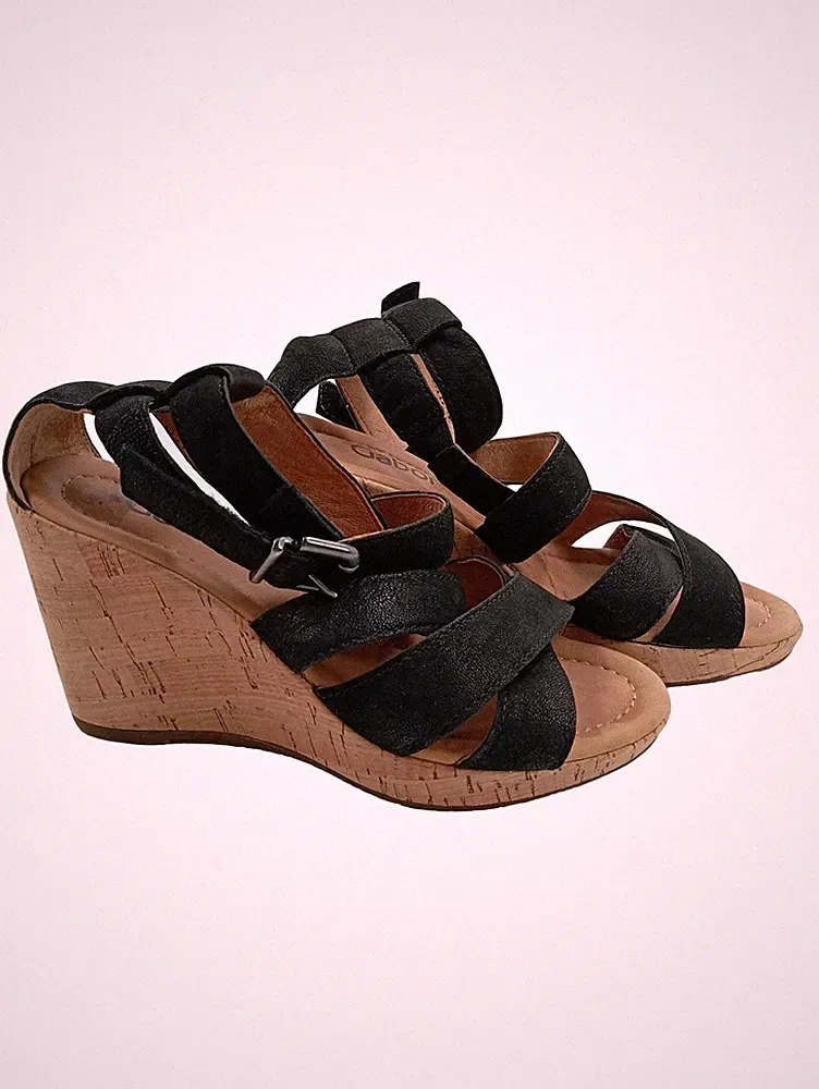 Gabor Keilabsatz Sandalen Schwarz Damen Größe 35.5