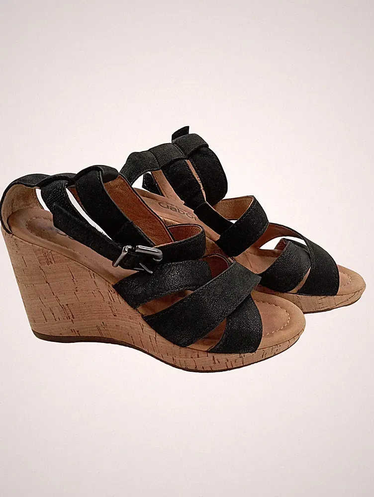 Gabor Keilabsatz Sandalen Schwarz Damen Größe 35.5