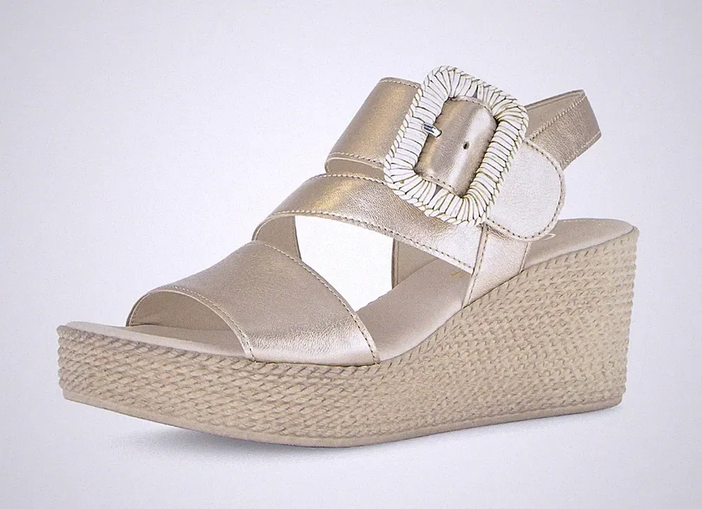 GABOR Keilsandalette Sommerschuh, Riemchensandale , Gr. 37 , champagner