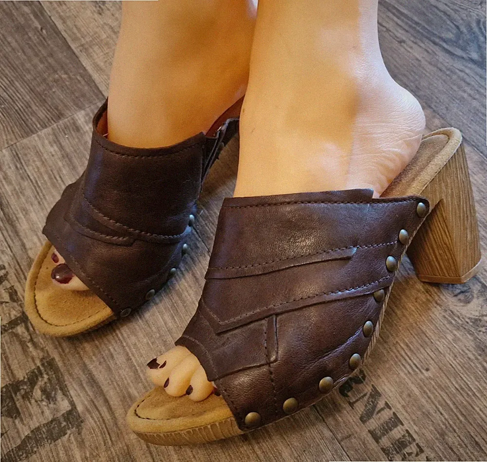 Gabor Pantoletten Sandalen Gr. 38 Echt Leder Rotbraun Super Leicht & Zustand