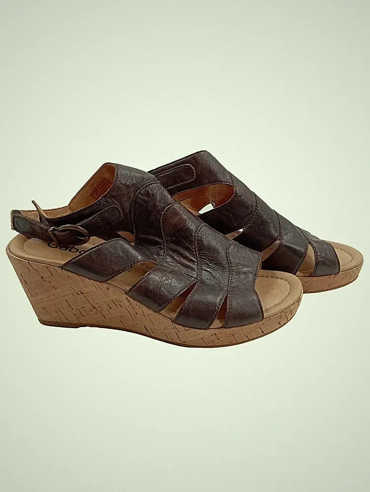 Gabor Plateausandalen Damen 38.5 Leder Riemchen Keilabsatz