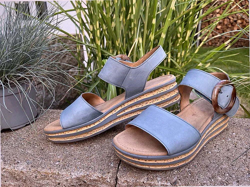 Klettverschluss Keilabsatz Sandalen