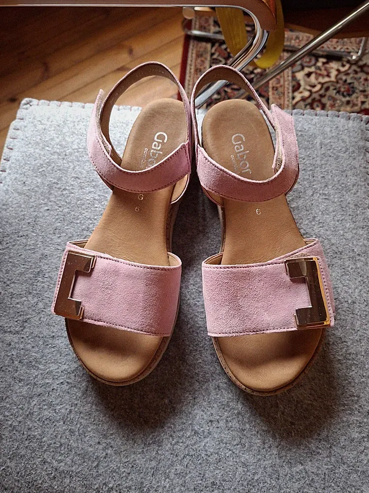 Gabor Sandalen Veloursleder Softpink, Gr. 39