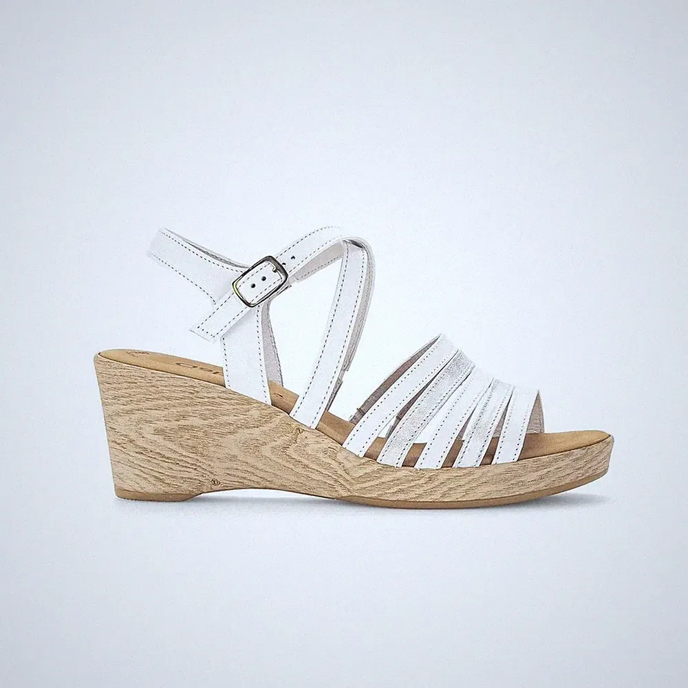 Gabor Sandaletten Rainford weiß Leder Keilabsatz