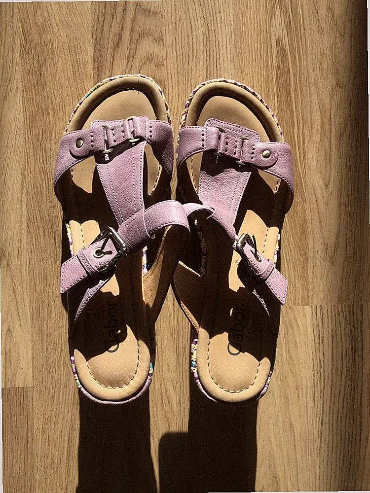 Gabor Schuhe Gr.8 1/2 / 42 1/2 NEU Echt Leder Keilabsatz Sandalen