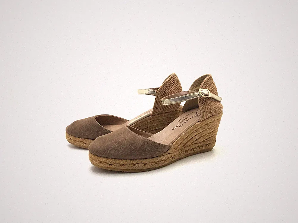 Gaimo Damen Sandale Sandalette Pantolette Grau Gr. 38 (UK 5)