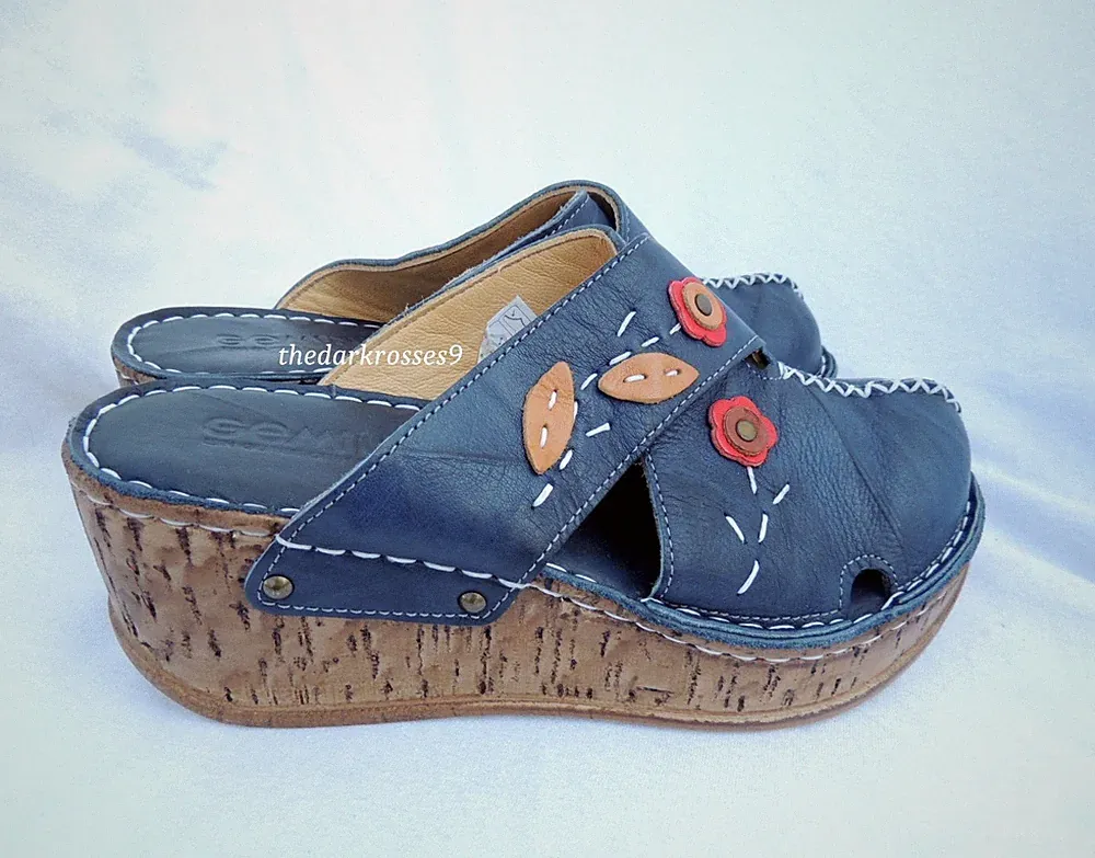 GEMINI Damen Schuhe Pantoletten Clogs Echtleder bunt Slipper gr.39 neu