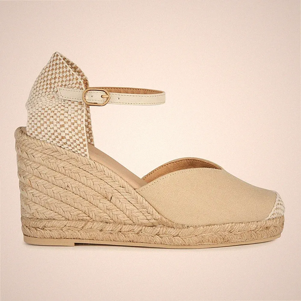 Geox D Gelsa A modische Damen-Sandalen mit Absatz Sommer Keilabsatz beige
