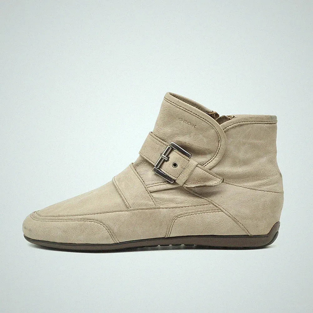 Geox Damen Respira Stiefelette Beige Leder Atmungsaktiv Stiefeletten EU 38
