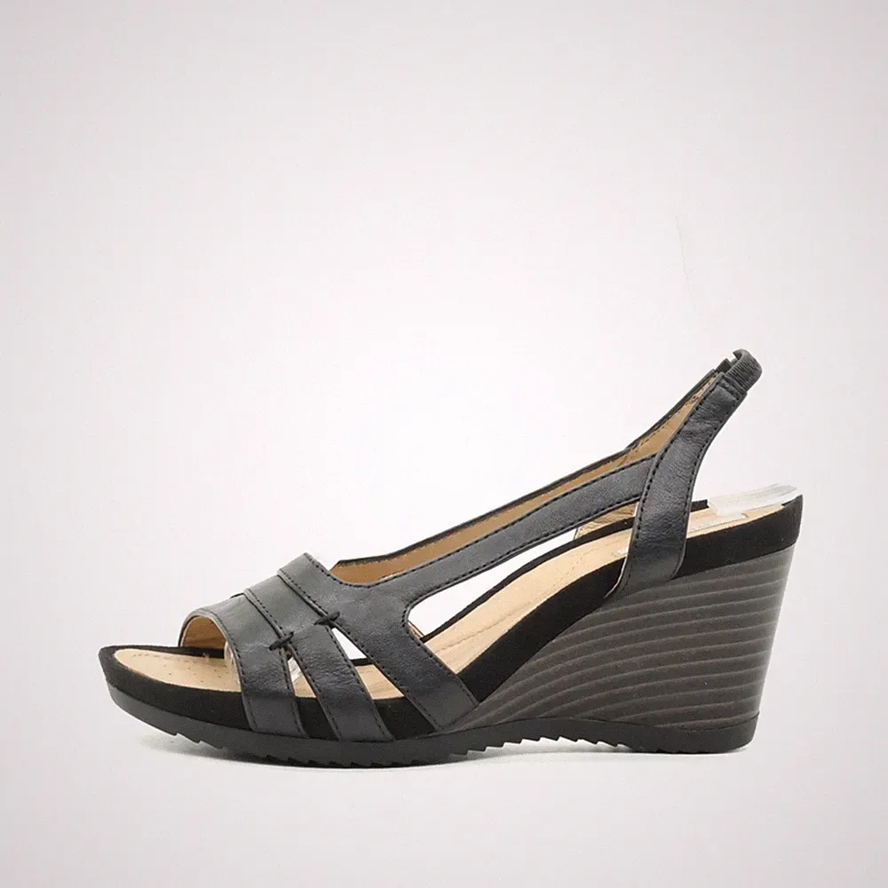 Geox Damen Sandalen EU 36 Charlene Schwarz Respira Slingback-Sandalen