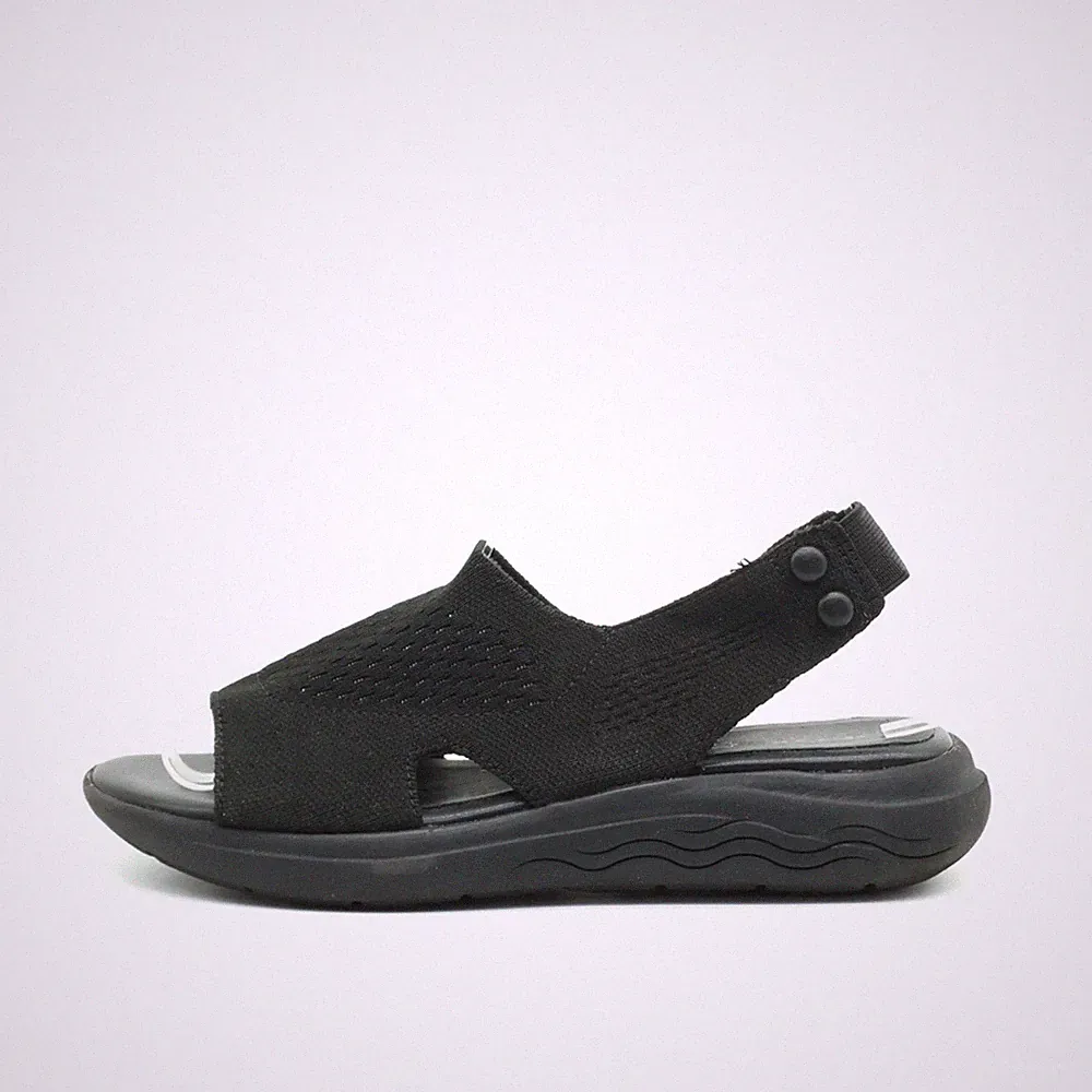GEOX Damen Sandalen EU 37 Respira Schwarz Textil Atmungsaktive Sohle