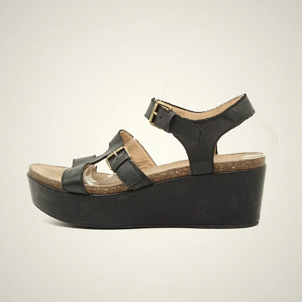 Geox Damen Sandalen EU 41 Respira Plateau Schwarz