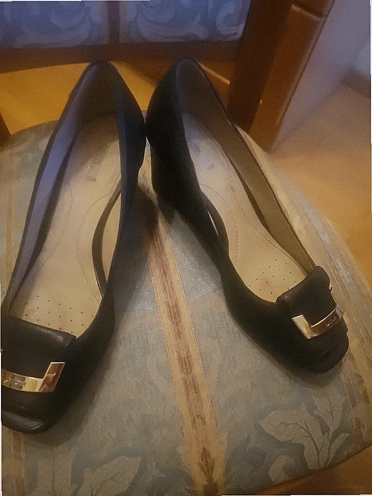 Geox Keilsandalen Peeptoe Pumps 41 Leder Schwarz