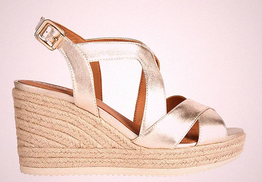GEOX PONZA P/E Damen Schuhe Sandalen Keilabsatz Leder Plateau Absatz Riemchen Schnalle