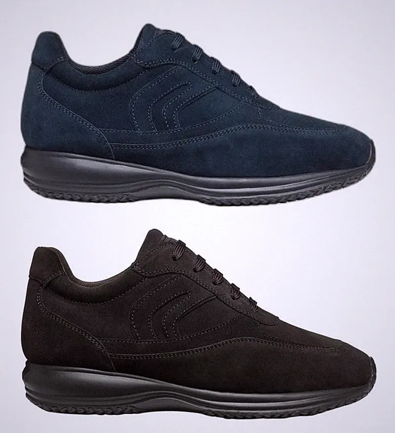 GEOX RESPIRA HAPPY U4562A Herren Schuhe Sneaker Leder Wildleder Keilabsatz Schnürer