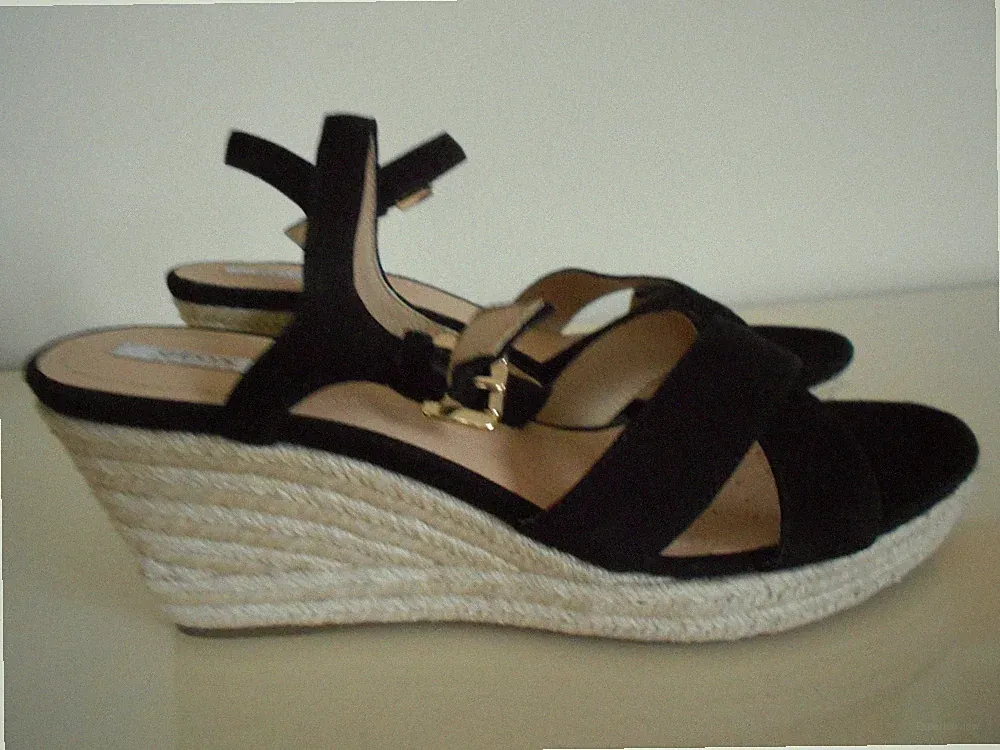 Geox Respira Sandalette im-Espadrilles Stil, schwarz Wildleder, Neu, NP €110.
