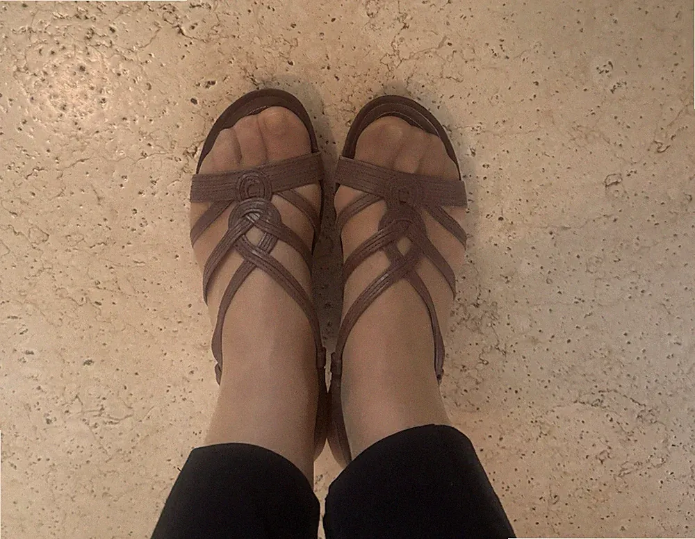 GEOX Respira Wedge Sandalen, neuwertig mit Fehler, Leder