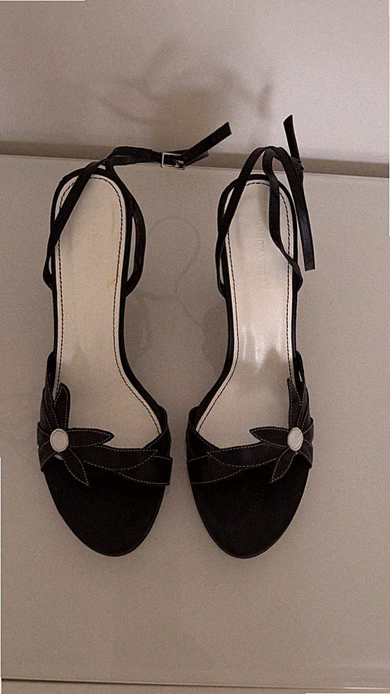 Gerry Weber Sandalen mit Keilabsatz, Leder , Schwarz , 9 cm, Größe 40