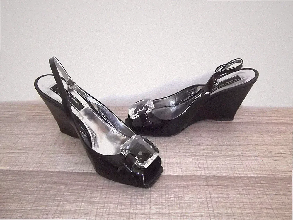 Gianni Marra Sandale 37 Keilabsatz H 9 cm Leder ho Melluso Valleverde Pollini Ecco