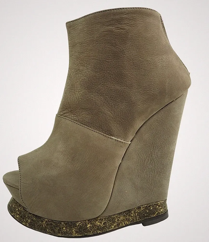 GIANRICO MORI DAMEN LEDER STILETTO KEIL PLATEAU WEDGES PUMPS BRAUN Z23 NEU 44