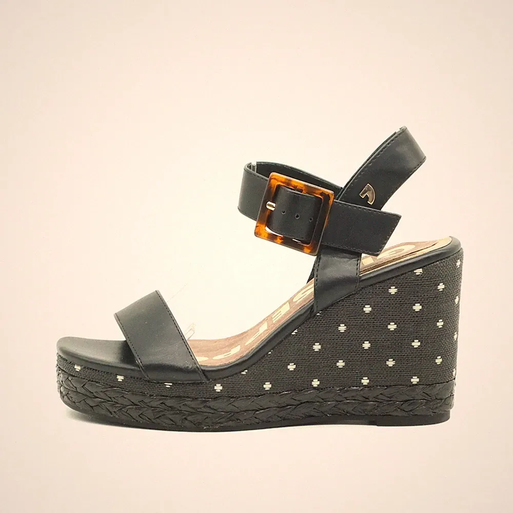 Gioseppo Damen Sandalette EU 38 Wedge Sandalen Polka Dots Keilsandaletten