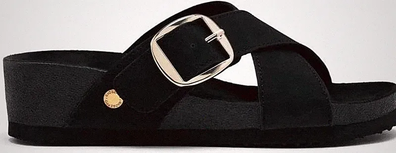 Gioseppo WINN Damen Schwarz Sandalen Keilabsatz Leicht Komfort (74512-P-Black)