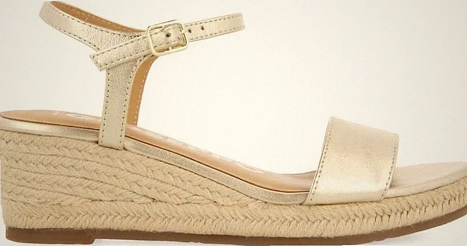 Gioseppo YALAHA Damen Platinum Sandalen Keilabsatz Leder Jute (71701-P-Platinum)