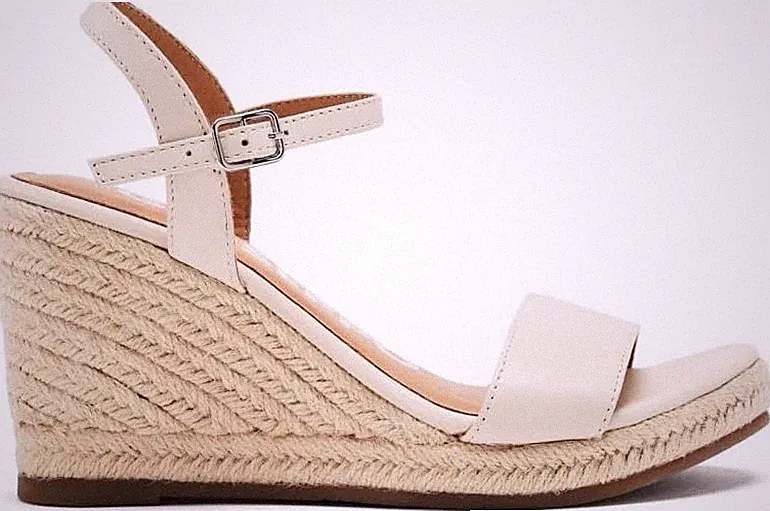 Gioseppo ZHEPE Damen Off-White Sandalen Keilabsatz Leder Jute 71700-P-Off-White