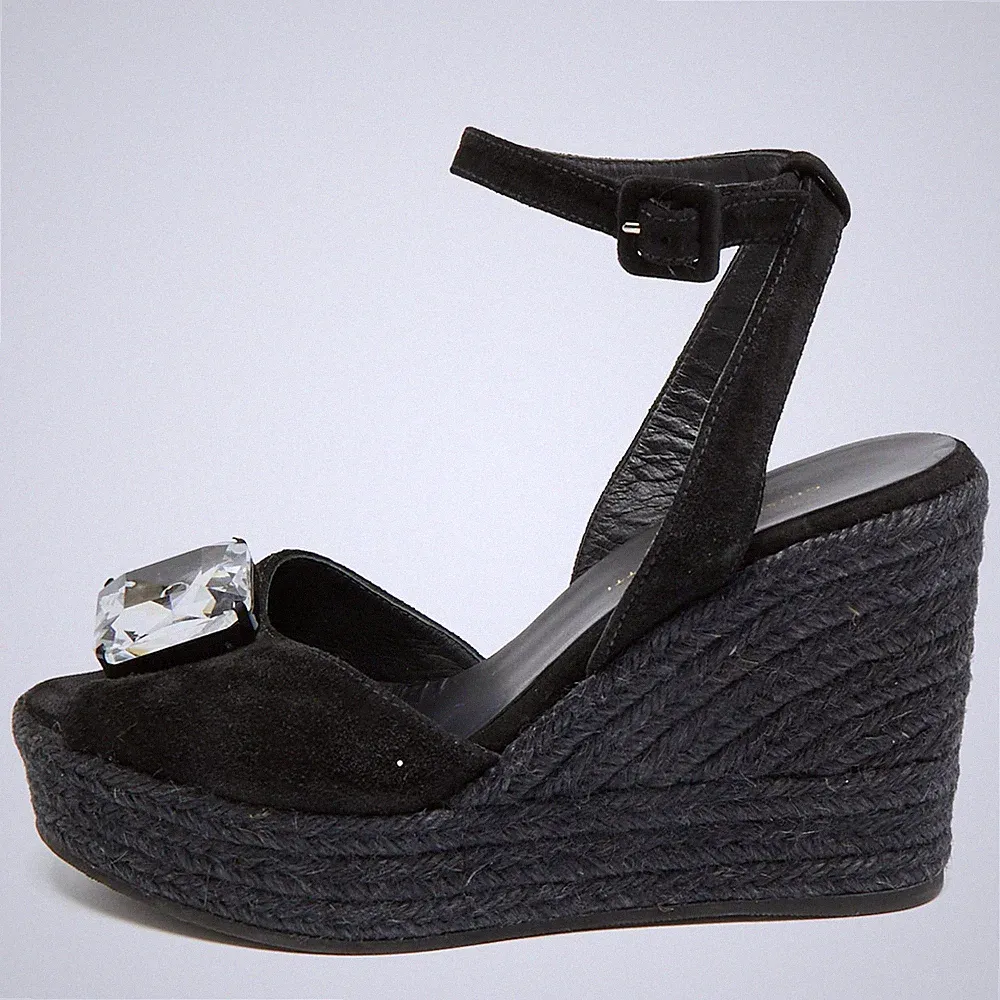 Giuseppe Zanotti Sandalen Größe 39 schwarz Wildleder Keilabsatz