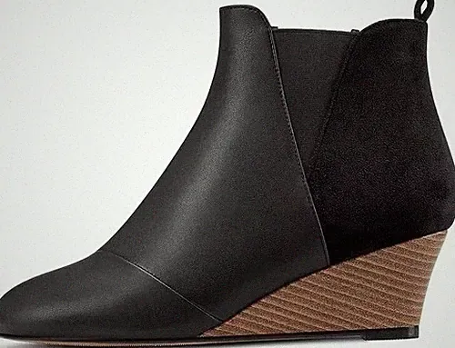 Gr.38 Mittlerem Keilabsatz Absatz Heel Runde Zehenkappe Stiefeletten in Schwarz