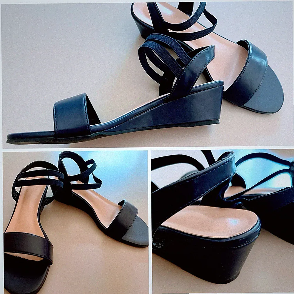 ⭐️Gr. 39 Sandalette Keilabsatz dunkelblau ⭐️