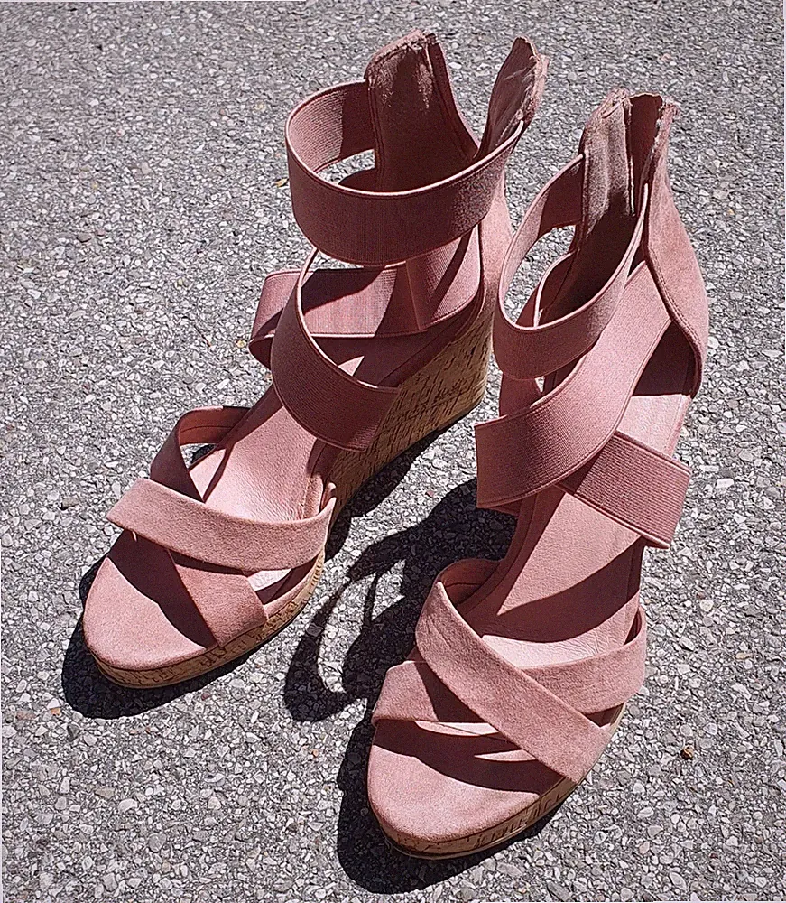 Graceland Damen Riemchen-Sandalen Keilabsatz Rosa EU 38 Sommer Süß