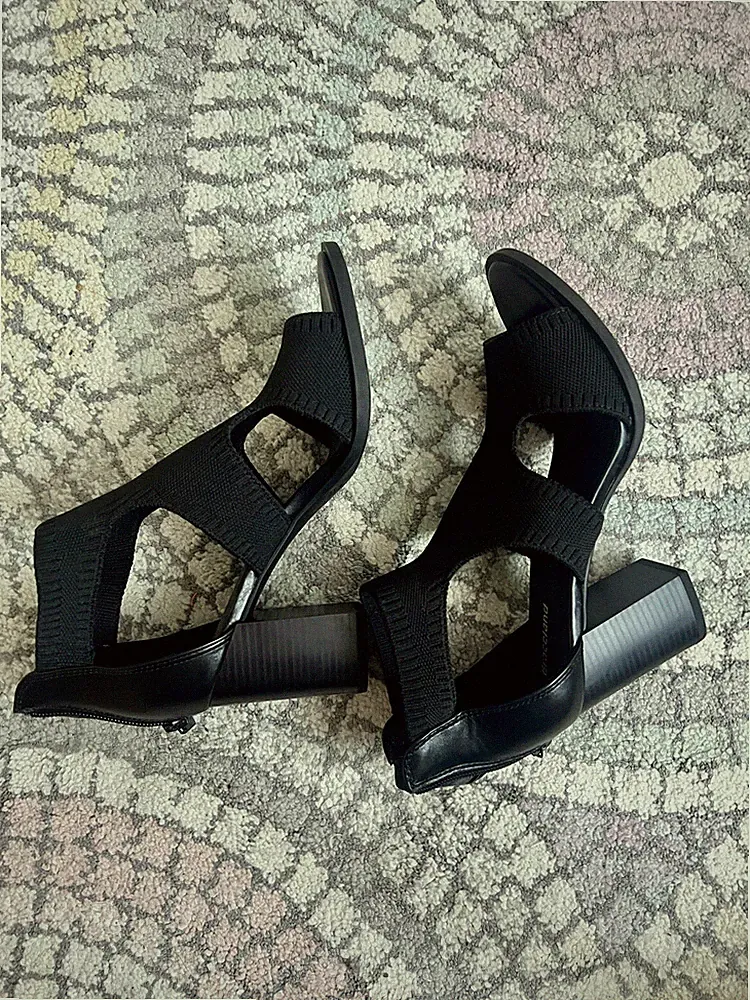 Graceland Deichmann Sandalette Sandale Riemchen Keilabsatz schwarz Gr. 38