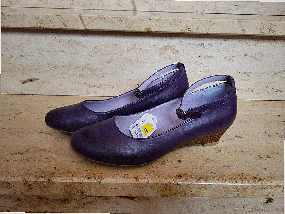 Graceland Pumps lila Absatz Keilabsatz Gr. 38 Sommer Frühling NEU mit Etikett