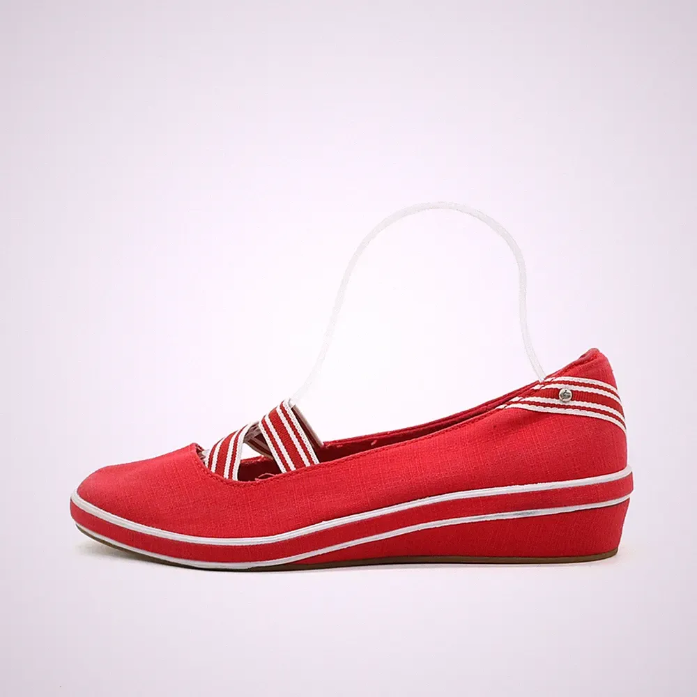 Grasshoppers Damen Schuh EU 37.5 Keilabsatz Rot Canvas Leicht Espadrilles