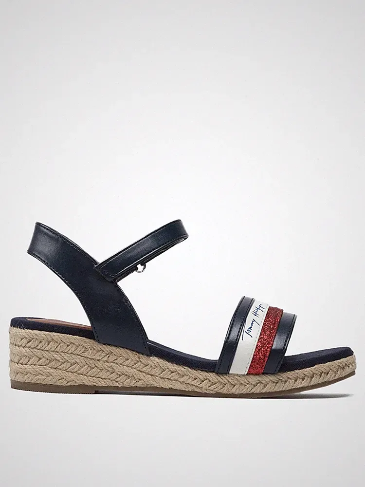 Größe UK 6 - Tommy Hilfiger Damen Sandalen Seil Keilabsatz