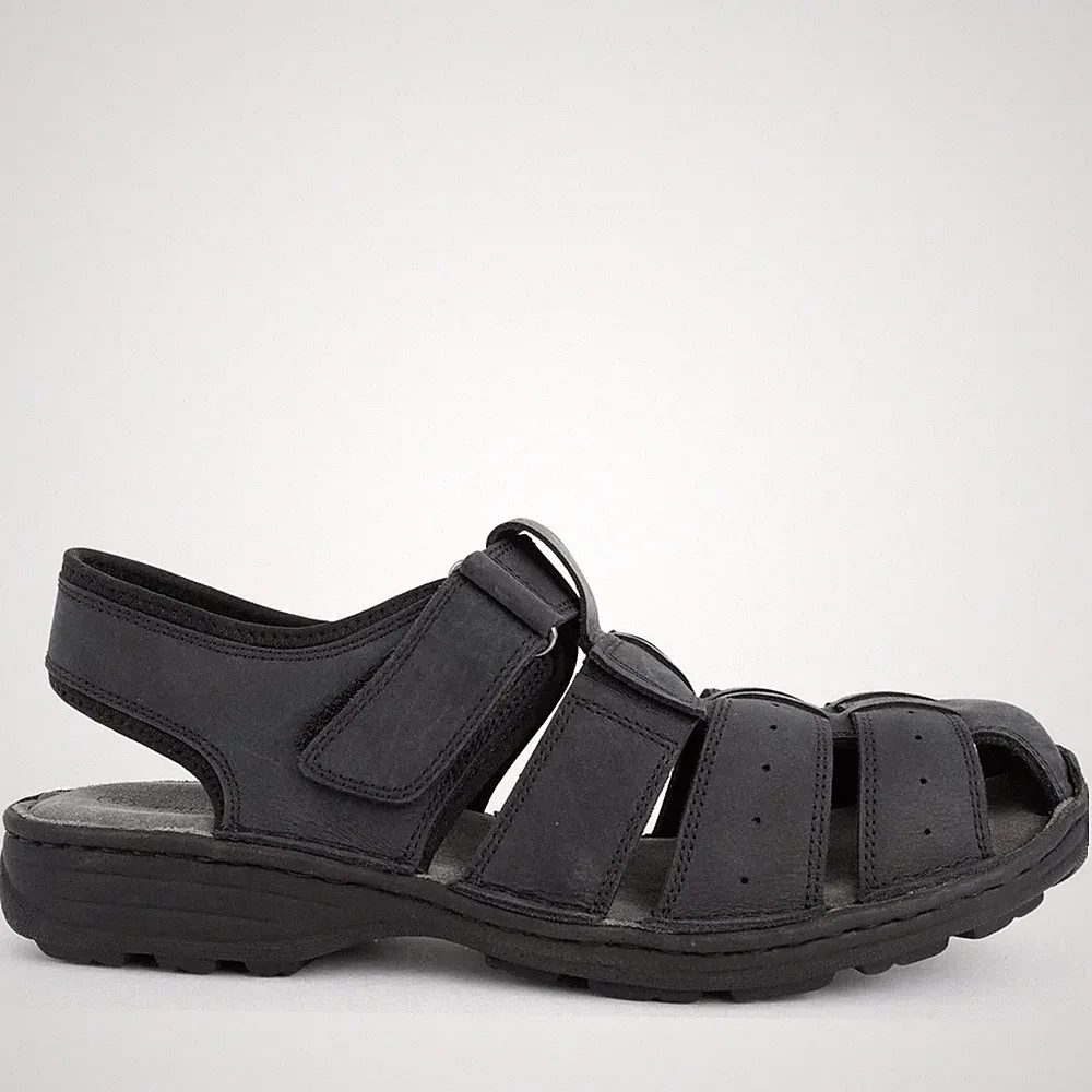 Grüner Schuhe Munich Herren Schwarze Keilabsatz Ledersandalen GRU3930-25115