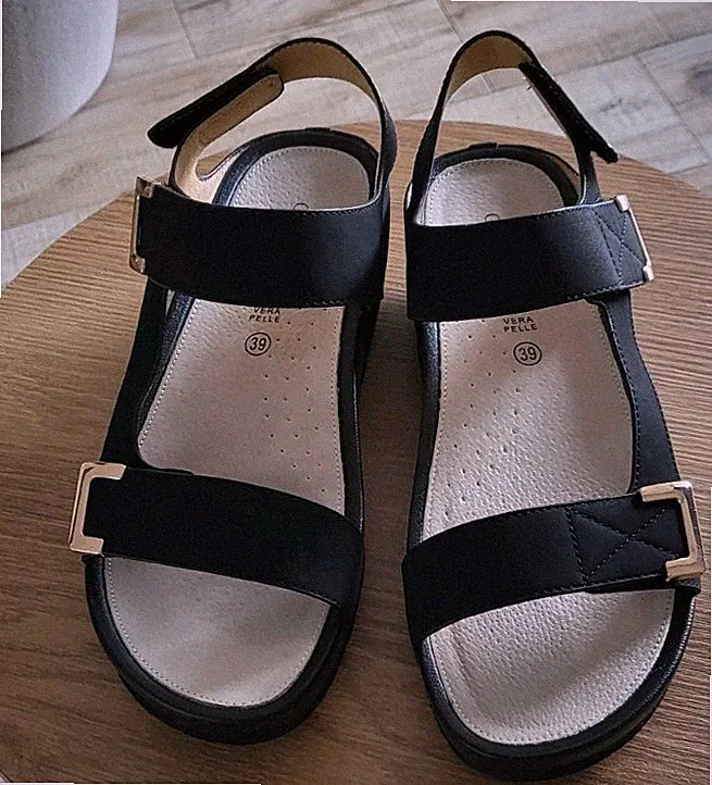 Grünland Re-SOFT Sandale DIRA SA2851 schwarz/Gold Gr.39 (1x getragen)
