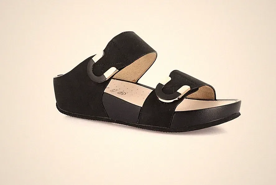 Doppelriemen Keilabsatz Sandalen