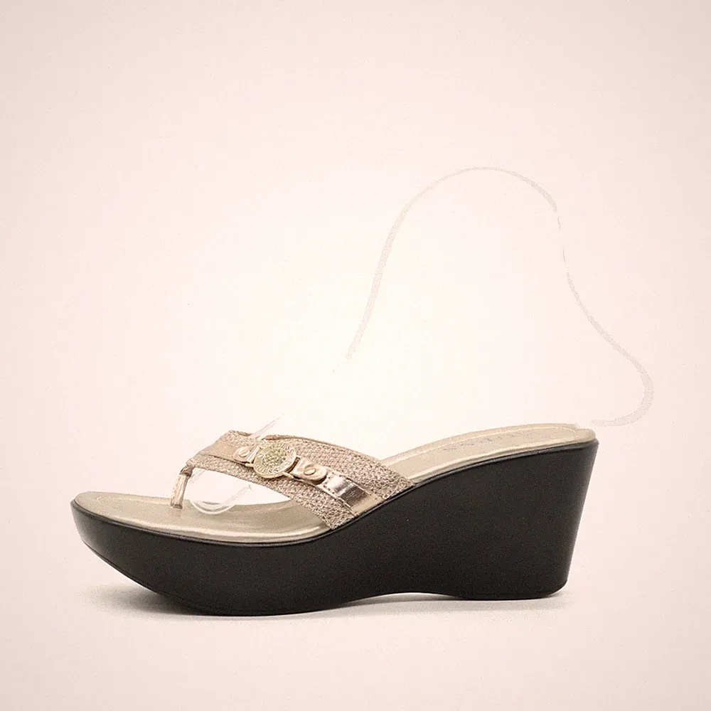 Guess Damen Sandalen EU 36.5 Keilabsatz Sandale Gold