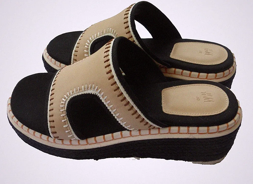 H&M DIVIDED Pantoletten Espadrilles 🐱‍🏍 40 Schuhe Latschen Clogs Keilabsatz