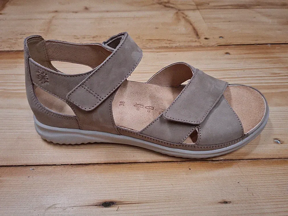 Hartjes Sandale Breeze Nubukleder, Beige, Wechselfußbett, Größe 39