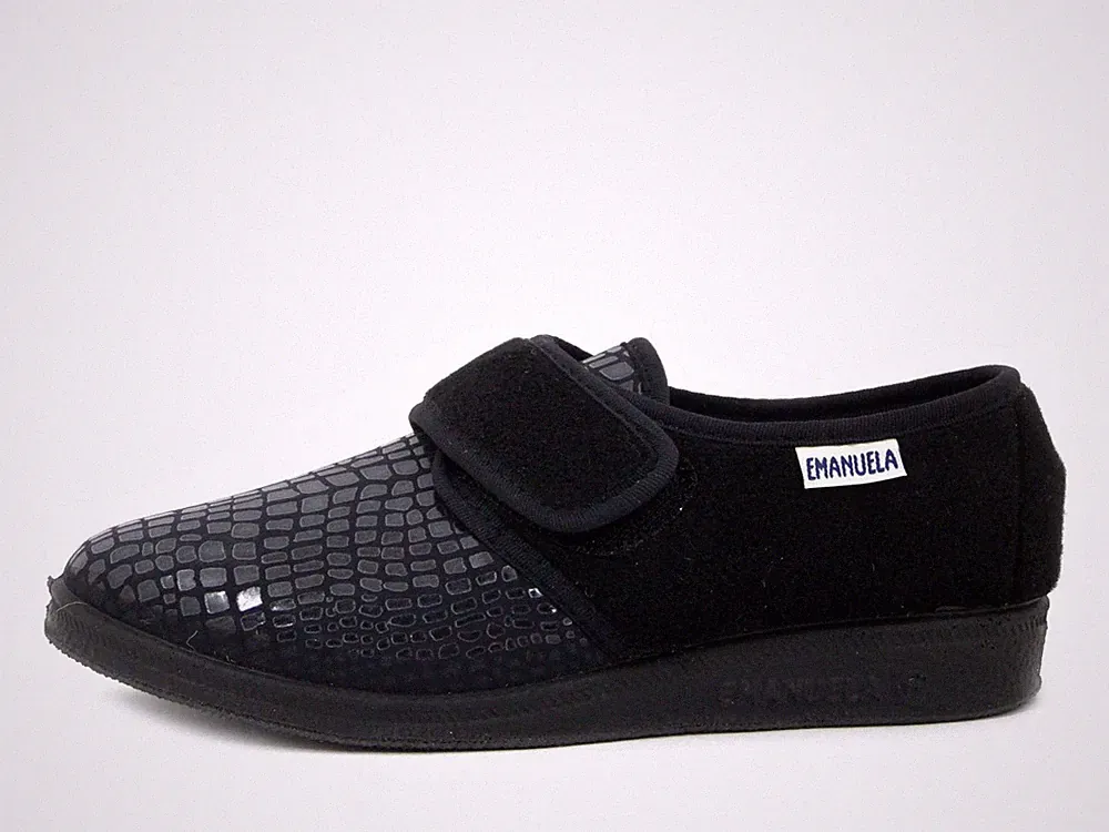 Hausschuhe Geschlossen Winter Elasticized Schwarz Keilabsatz Niedrig Anti-rutsch