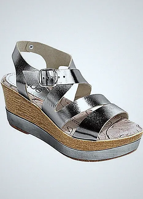 Heine Metallic Keilabsatz Sandalen UVP 79£ UK 4 EU 37 JS08 10 SALEs